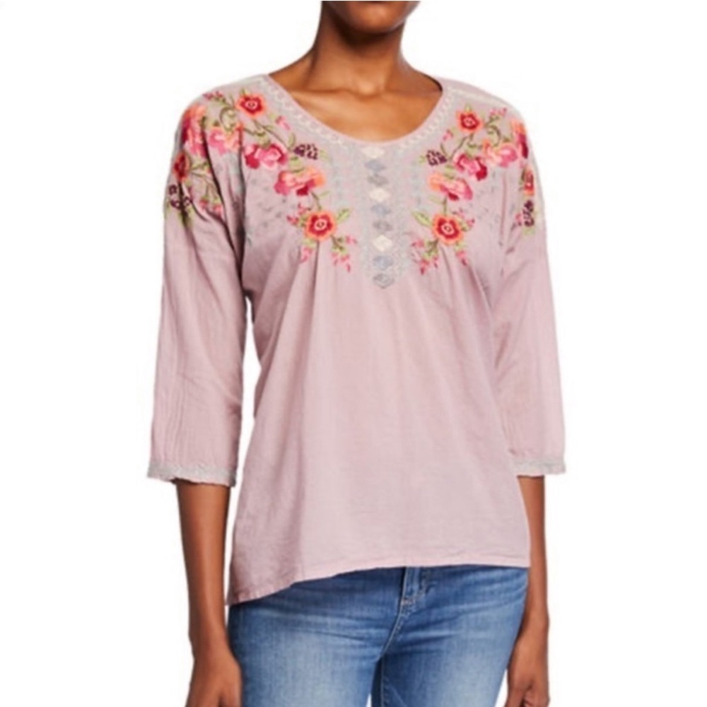 🌺HP🌹Johnny Was Carnation Blouse Embroidered Voile